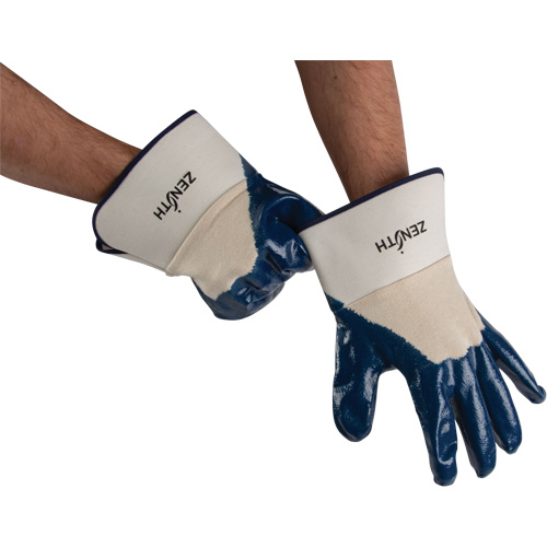 Heavyweight Safety Cuff Gloves, 11/2X-Large, Nitrile Coating, Cotton Shell Equipment World