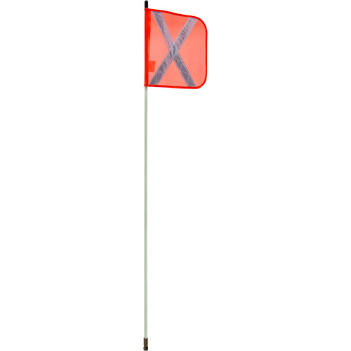 Heavy-Duty Safety Whip, Threaded Mount, 5' High, Orange with Reflective X Equipment World