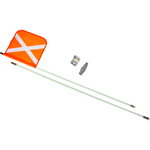 Tige de s&eacute;curit&eacute; robuste, Fixation Filet&eacute;, Hauteur 8', Orange avec X r&eacute;fl&eacute;chissant Equipment World