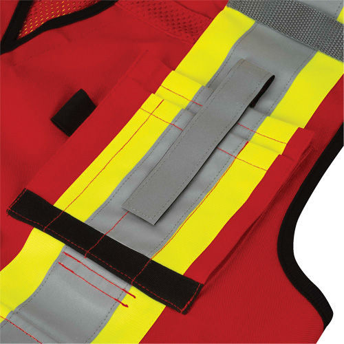 6678 High-Visibility Antimicrobial Mesh-Back Surveyor Vest, Red, Small, Polyester Equipment World