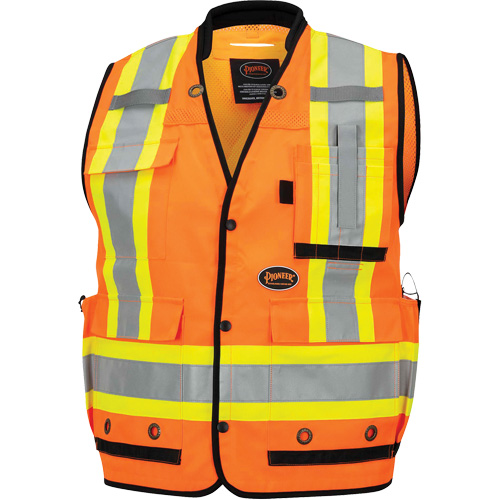 6680 High-Visibility Antimicrobial Mesh-Back Surveyor Vest, High Visibility Orange, Small, Polyester Equipment World