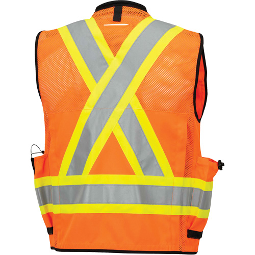 6680 High-Visibility Antimicrobial Mesh-Back Surveyor Vest, High Visibility Orange, Small, Polyester Equipment World
