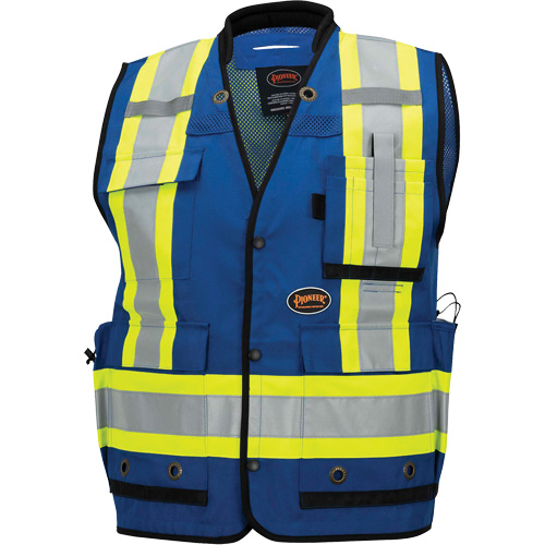 6681 High-Visibility Antimicrobial Mesh-Back Surveyor Vest, Royal Blue, Small, Polyester Equipment World
