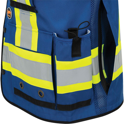 6681 High-Visibility Antimicrobial Mesh-Back Surveyor Vest, Royal Blue, Small, Polyester Equipment World