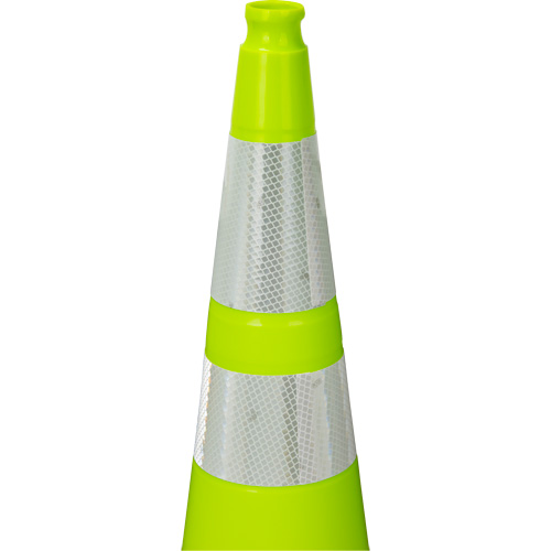 Premium Traffic Cone, 36", Lime Green, 4" & 6" Reflective Collar(s) Equipment World