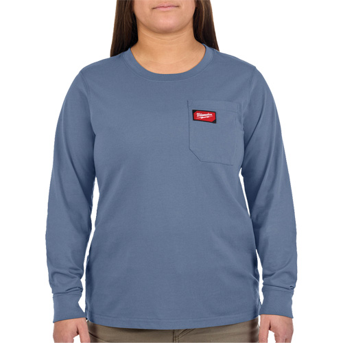 GRIDIRON Long Sleeve Pocket T-Shirt, Women's, X-Small, Blue Equipment World