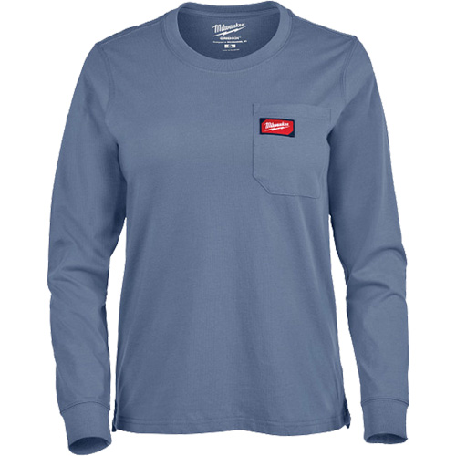 GRIDIRON Long Sleeve Pocket T-Shirt, Women's, X-Small, Blue Equipment World