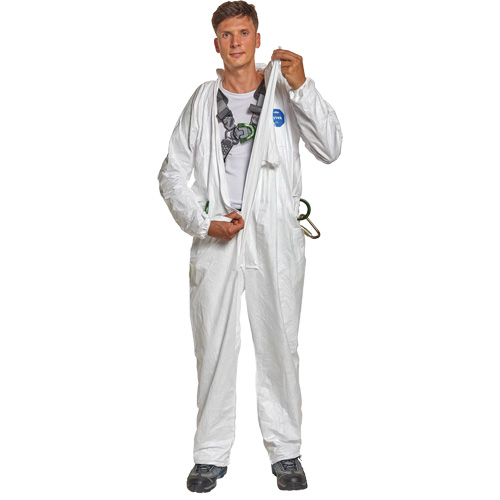 Harness-Compatible Disposable Coverall, Medium, White, Tyvek&reg; 500 Equipment World
