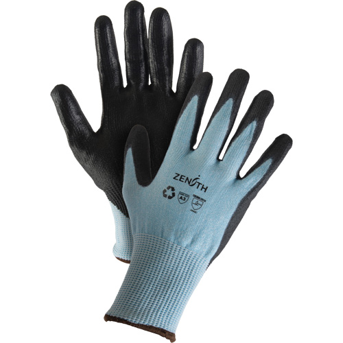 Eco-Friendly Stretch Cut-Resistant Gloves, Size 7, 13 Gauge, Polyurethane Coated, HPPE/RPET Shell, ASTM ANSI Level A3 Equipment World