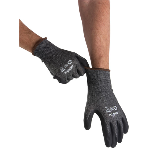 Eco-Friendly Lightweight High-Dexterity Cut-Resistant Gloves, Size 7, 21 Gauge, Foam Nitrile Coated, Stainless Steel/HPPE/RPET Shell, ASTM ANSI Level A5 Equipment World