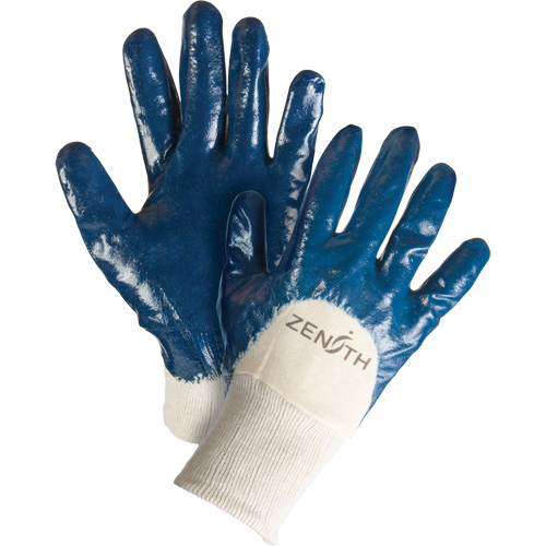 Medium-Weight Interlock Lined Gloves, 9/Large, Nitrile Coating, Cotton Shell Equipment World