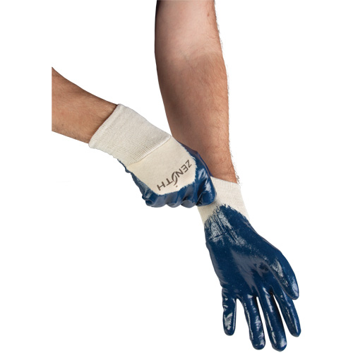 Medium-Weight Interlock Lined Gloves, 9/Large, Nitrile Coating, Cotton Shell Equipment World