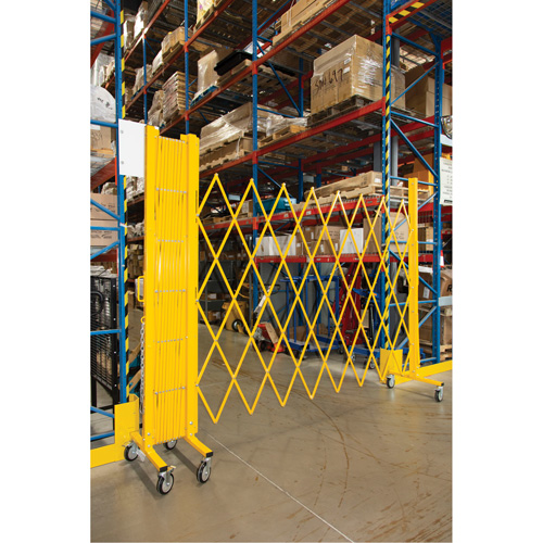 Barri&egrave;re extensible, 84" h x 20' lo, Jaune Equipment World