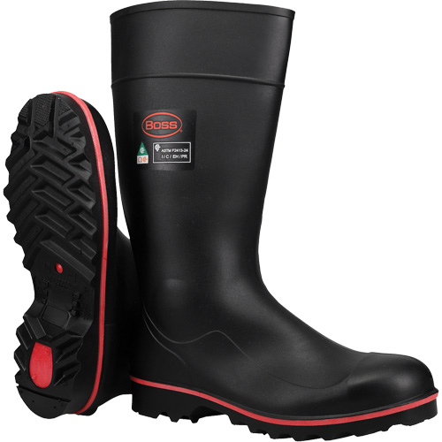 Boss&reg; Footwear Full ESR Safety Boot, Polyblend/PVC, Steel Toe, Size 4 Equipment World