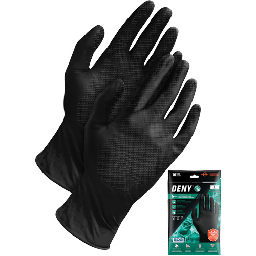 Gants jetables Deny, Petit, Nitrile, 6 mils, Sans poudre, Noir Equipment World