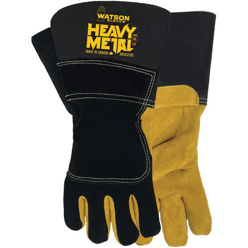 Gants de soudage d'hiver Black Velvet Heavy Metal, Taille Petit, Enveloppe en Cuir d'&eacute;lan refendu, ASTM ANSI niveau A5 Equipment World