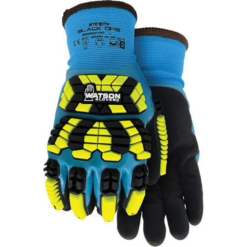 Gants d'hiver antichocs 9393TPR Stealth Black Ops, Petit, Paume en Mousse de latex, Poignet Poignet en tricot Equipment World