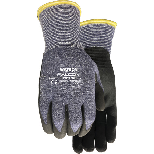 Gants r&eacute;sistant &agrave; la coupe Stealth Falcon 367, Taille Petit, Calibre 15, Rev&ecirc;tement Mousse de nitrile, Enveloppe en Fibre de verre/PEHP/Nylon/Spandex, ASTM ANSI niveau A3/EN 388 niveau C Equipment World
