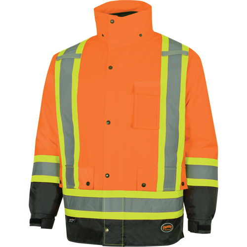 Parka de s&eacute;curit&eacute; d'hiver imperm&eacute;able 7-en-1 5056 Pioneer Yukon, Polyester, Noir/Orange haute visibilit&eacute;, T-petit Equipment World