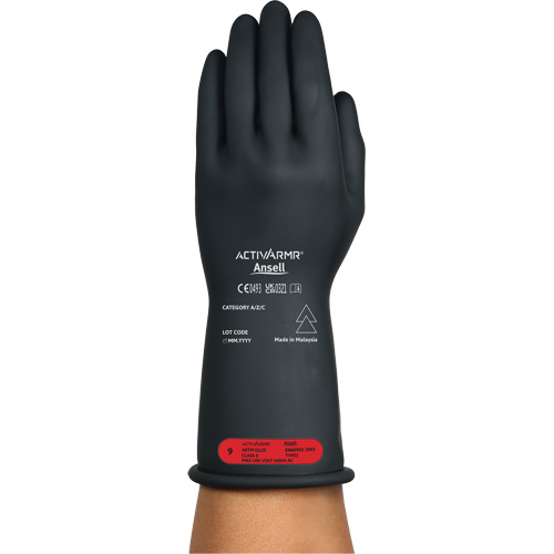 ActivArmr&reg; RIG R011BUL Ultra-Lightweight Electrical Insulated Gloves, ASTM Class 0, Size 9, 11" L Equipment World