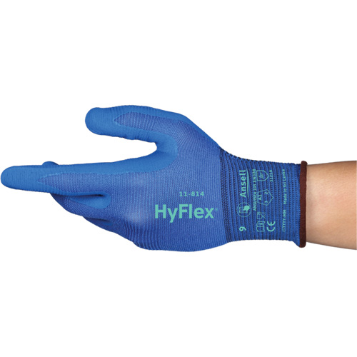Gants Hyflex 11-814, Taille 5/2T-petit, Calibre 18, Rev&ecirc;tement Mousse de nitrile, Enveloppe en Nylon/Spandex, ASTM ANSI niveau A1/EN 388 niveau 1/EN 388 niveau A Equipment World