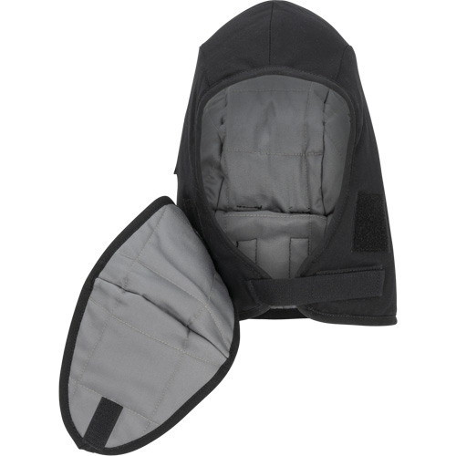 Pioneer 766A Flame-Resistant Quilted Hard Hat Liner with Detachable Mouthpiece, Black/Grey, Cotton/FR-Tech&reg;/Modacrylic/Nylon Equipment World