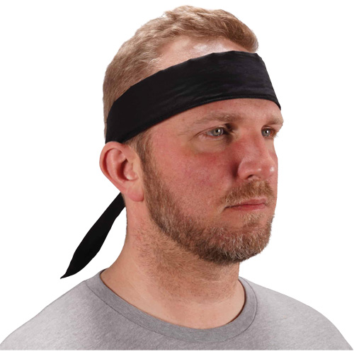 Chill-Its 6702 Cooling Headband with Embedded Polymers & Tie Closure, Black Equipment World