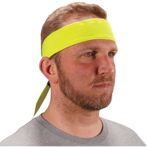 Chill-Its 6702 Cooling Headband with Embedded Polymers & Tie Closure, High Visibilty Lime-Yellow Equipment World