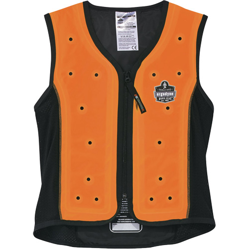 Chill-Its 6685 Dry Evaporative Cooling Vest with Zipper Closure, Medium, Orange Equipment World