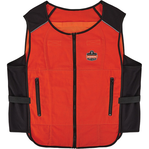 Chill-Its 6260 Lightweight Phase Change Cooling Vest with Rechargeable Packs, Small/Medium, Orange Equipment World