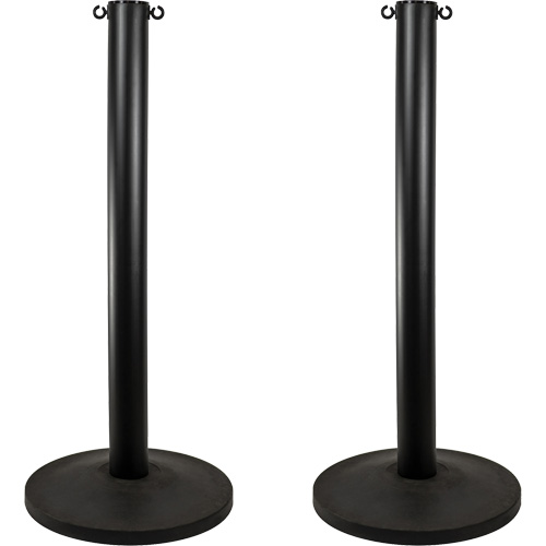 Industrial Stanchion, 37" High, Black Equipment World