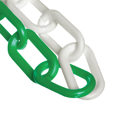 Bicolour Plastic Barrier Chain, Green/White Equipment World