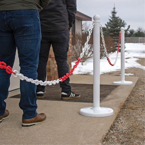 Bicolour Plastic Barrier Chain, Green/White Equipment World