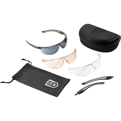 Gunfire 2.0 Ballistic Protection Safety Glasses Kit, Clear/Copper/Smoke Lens, Anti-Fog/Anti-Scratch, ANSI Z87+ Equipment World