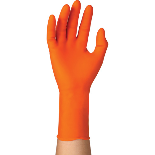 Gants jetables TOUCHNTUFF 93-800, 6,5/7, Latex/N&eacute;opr&egrave;ne/Nitrile, 23,6-mils, Sans poudre, Orange Equipment World