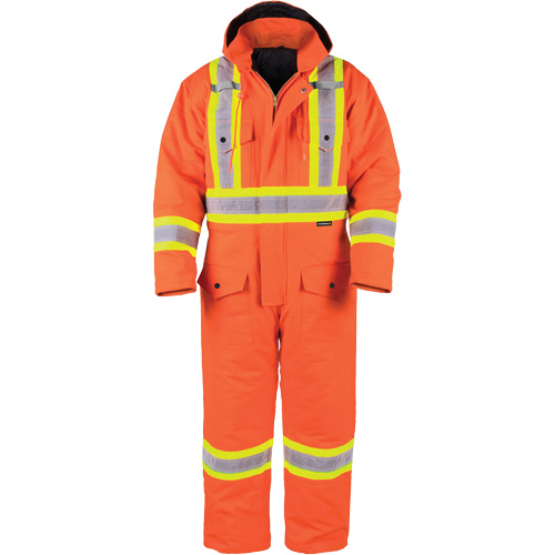 Salopette en canevas doubl&eacute;e haute visibilit&eacute;, 2T-Grand, Orange haute visibilit&eacute; Equipment World