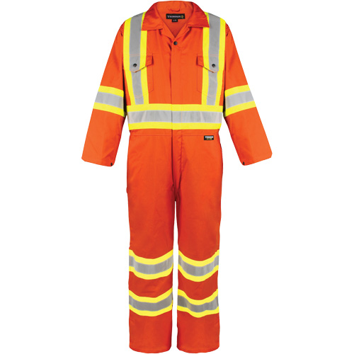 High-Visibility Unlined Coveralls, Medium, High Visibility Orange Equipment World