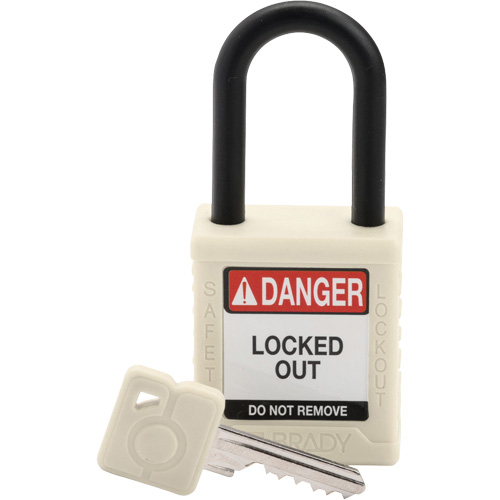 Velocity Safety Lockout Padlock, Safety Padlock, Keyed Different, Nylon, 1-1/2" Width Equipment World