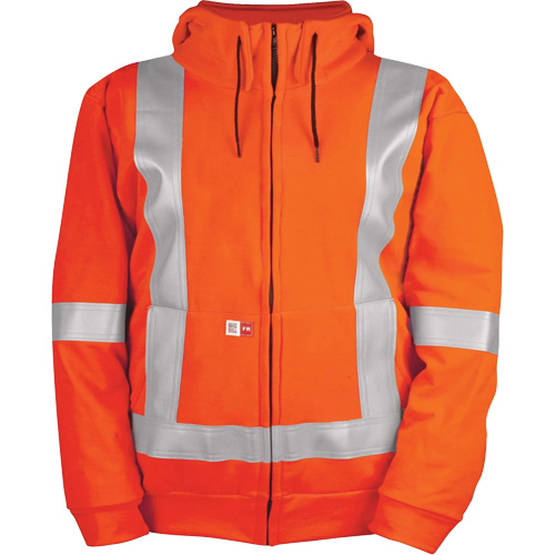 High-Visibility Wind Resistant Zip-Front Sweatshirt with DetachableHood, Men's, 2X-Large, High Visibility Orange, 27.7 cal/cm² Equipment World