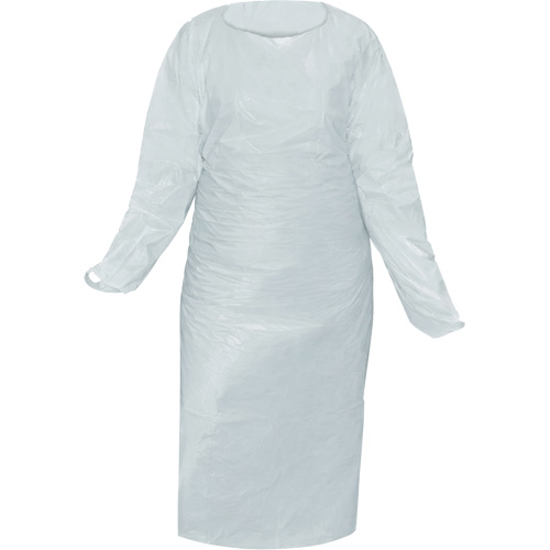 CoverMe Gown with Thumbholes, One Size, White, Polyethylene Equipment World