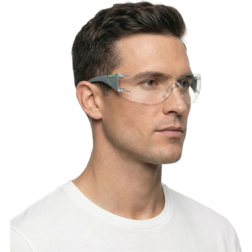 Adapt Lite Grey/Green Safety Glasses, Clear Lens, Anti-Fog/Anti-Scratch, ANSI Z87+/Meets/Exceeds CSA Z94.3 Equipment World