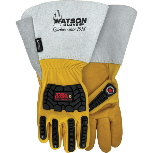 Storm Trooper Water-Resistant Gloves, Medium, Cowhide Palm, Gauntlet Cuff Equipment World