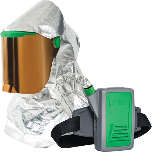 Respirateur &agrave; chaleur radiante Z-Link avec souffleur & montage &agrave; la ceinture, Respirateur &agrave; masque/Capuchon & visi&egrave;re, Pile Lithium-ion Equipment World