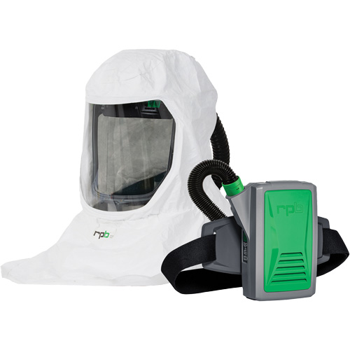 Respirateur T-Link avec casquette, tube de respiration, montage &agrave; la ceinture & APR motoris&eacute; PX5, Cagoule ample & visi&egrave;re, Pile Lithium-ion Equipment World