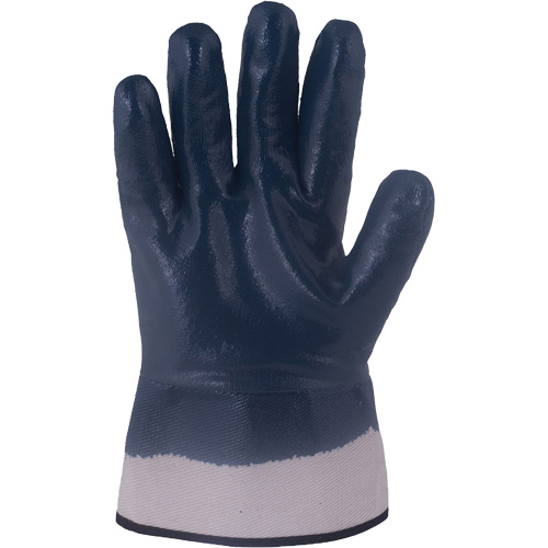 Horizon&reg; Navy Gloves with Pasted Cuffs, Medium, Nitrile Coating, Jersey/Cotton Shell Equipment World