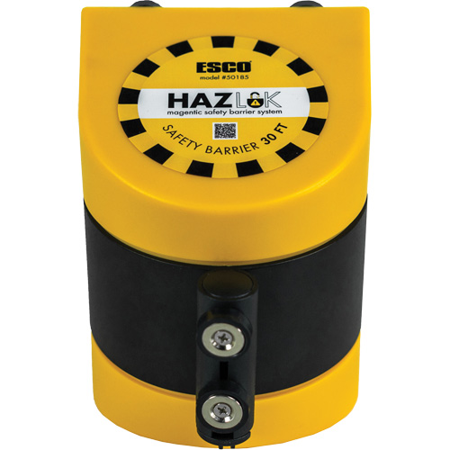 Syst&egrave;me de barri&egrave;re de s&eacute;curit&eacute; HAZLOK, Plastique, Fixation magn&eacute;tique, 30', Ruban Noir et jaune Equipment World