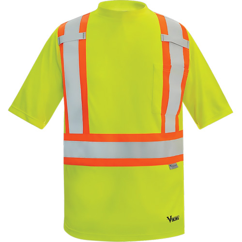 T-shirt de s&eacute;curit&eacute; doubl&eacute; de bambou Viking, Polyester, Moyen, Jaune lime haute visibilit&eacute; Equipment World