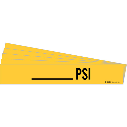 "PSI" Pipe Marker, Self-Adhesive, 2-1/4" H x 14" W, Black on Yellow Equipment World