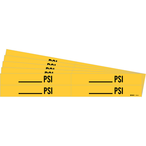 "Blank PSI" Pipe Markers, Self-Adhesive, 1-1/8" H x 7" W, Black on Yellow Equipment World