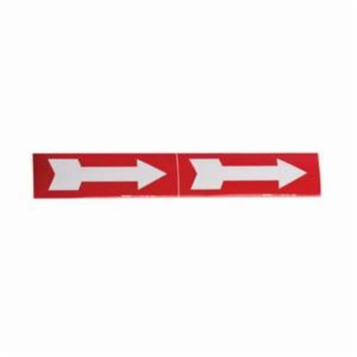 Arrow Pipe Markers, Self-Adhesive, 2-1/4" H x 7" W, White on Red Equipment World